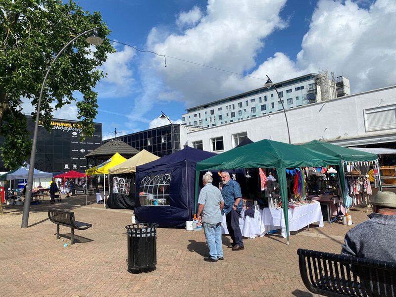 Photo of Bletchley Food and Craft Market stalls in Stanier Square