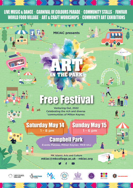 Poster for Art in the Park 14 and 15 May 2022