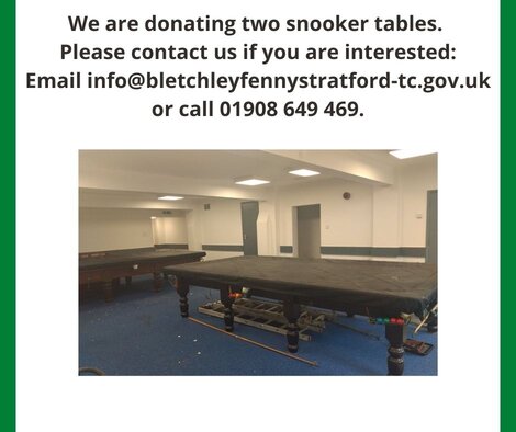 Image of Available Snooker tables