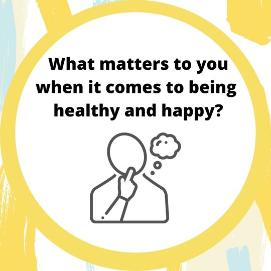 Image of the ehat matters it comes to being healthy and happy poster NHS