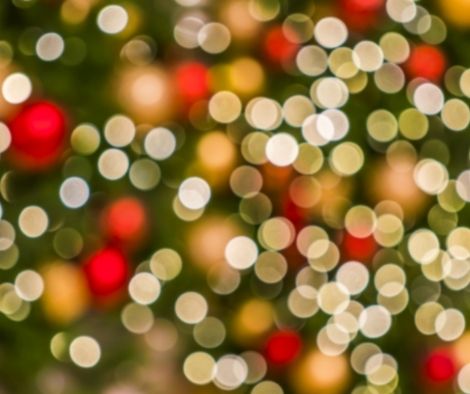Image of Christmas lights on a tree
