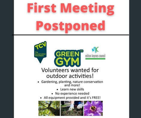 Image of postponed green gym meeting poster
