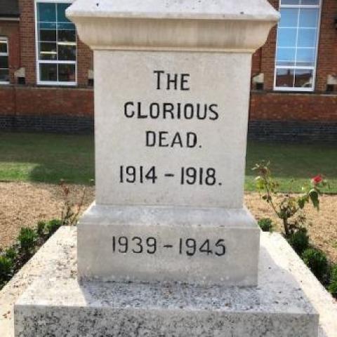 Photo of The Glorious Dead message on Queensway War Memorial